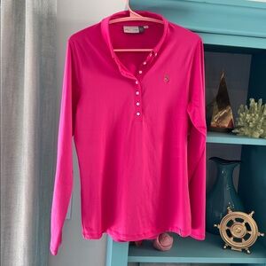 Streamsong KJUS Pink Long Sleeve Polo Shirt XL